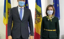 Maia Sandu la discuții cu șeful Oficiului Consiliului Europei la Chișinău