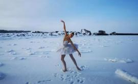 Балет в защиту природы Балерина станцевала на льду в знак протеста