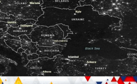 Ucraina complet întunecată pe timp de noapte imagini din satelit