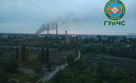 O gunoiște din Tiraspol cuprinsă de flăcări
