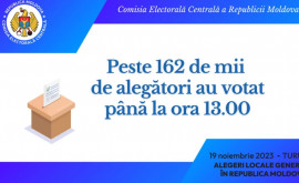 CEC Peste 160 mii de alegători exercitat dreptul la vot pînă la ora 1300 