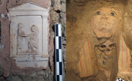 Măști de mumie colorate și o statuie a zeului tăcerii găsite în Egipt