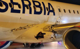 În Serbia un avion sa ciocnit de un echipament la sol