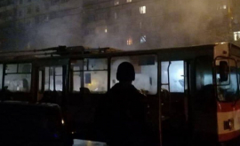 Groază întrun troleibuz din capitală Salonul unității de transport sa umplut de fum