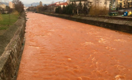 Вода в одной из румынских рек стала красной