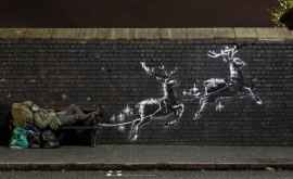 Un nou desen mural al lui Banksy a apărut pe un zid 