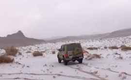 В пустыне выпал снег Удивительные кадры из Саудовской Аравии ВИДЕО