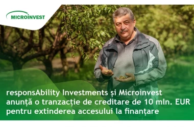 responsAbility Investments și Microinvest anunță o tranzacție de creditare de 10 mln. EUR pentru extinderea accesului la finanțare