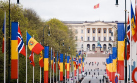 Майя Санду Молдавский флаг гордо развевается в Осло